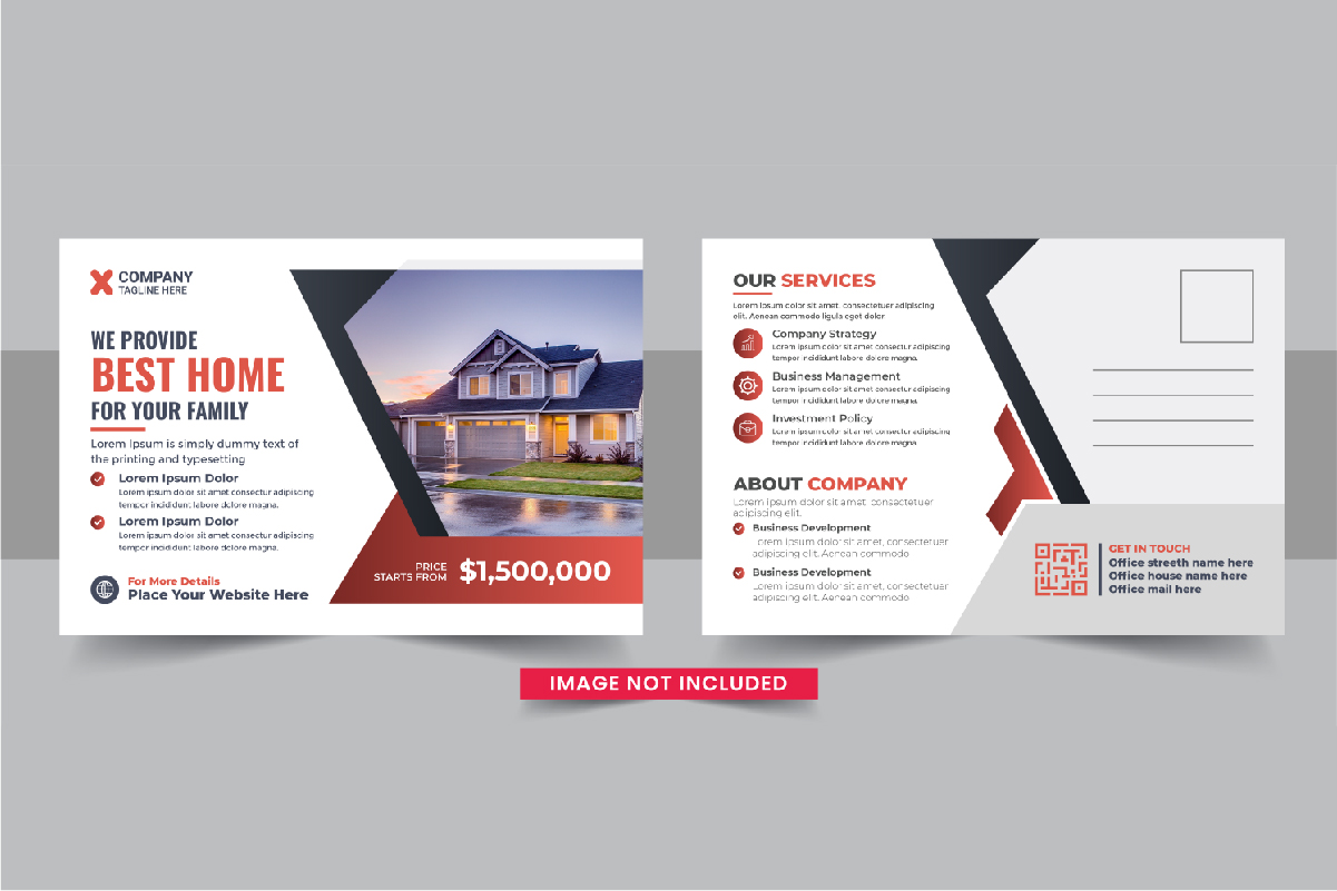 Real Estate Postcard or Home sale eddm postcard design template