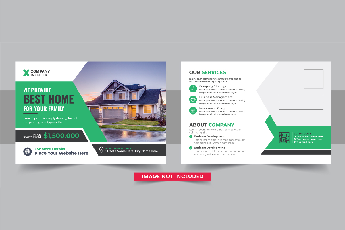 Real Estate Postcard or Home sale eddm postcard design