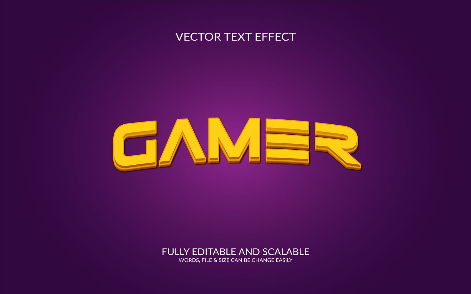 Gamer editable 3d text effect design illustration