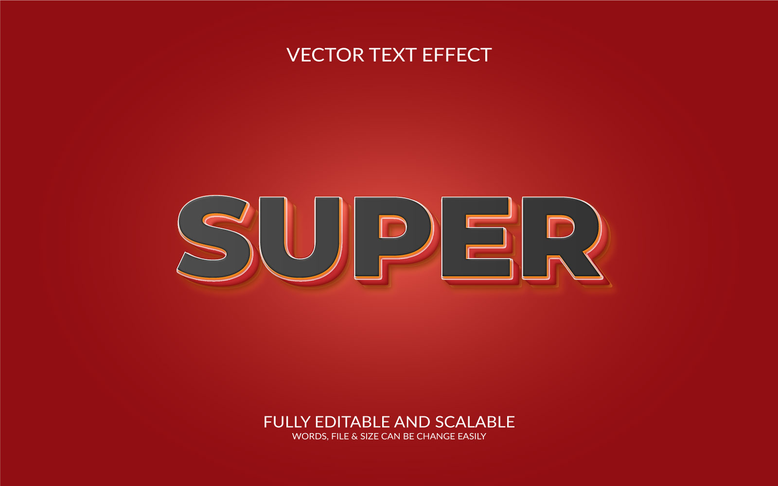 Super sale 3D Editable Vector Eps Text Effect Template