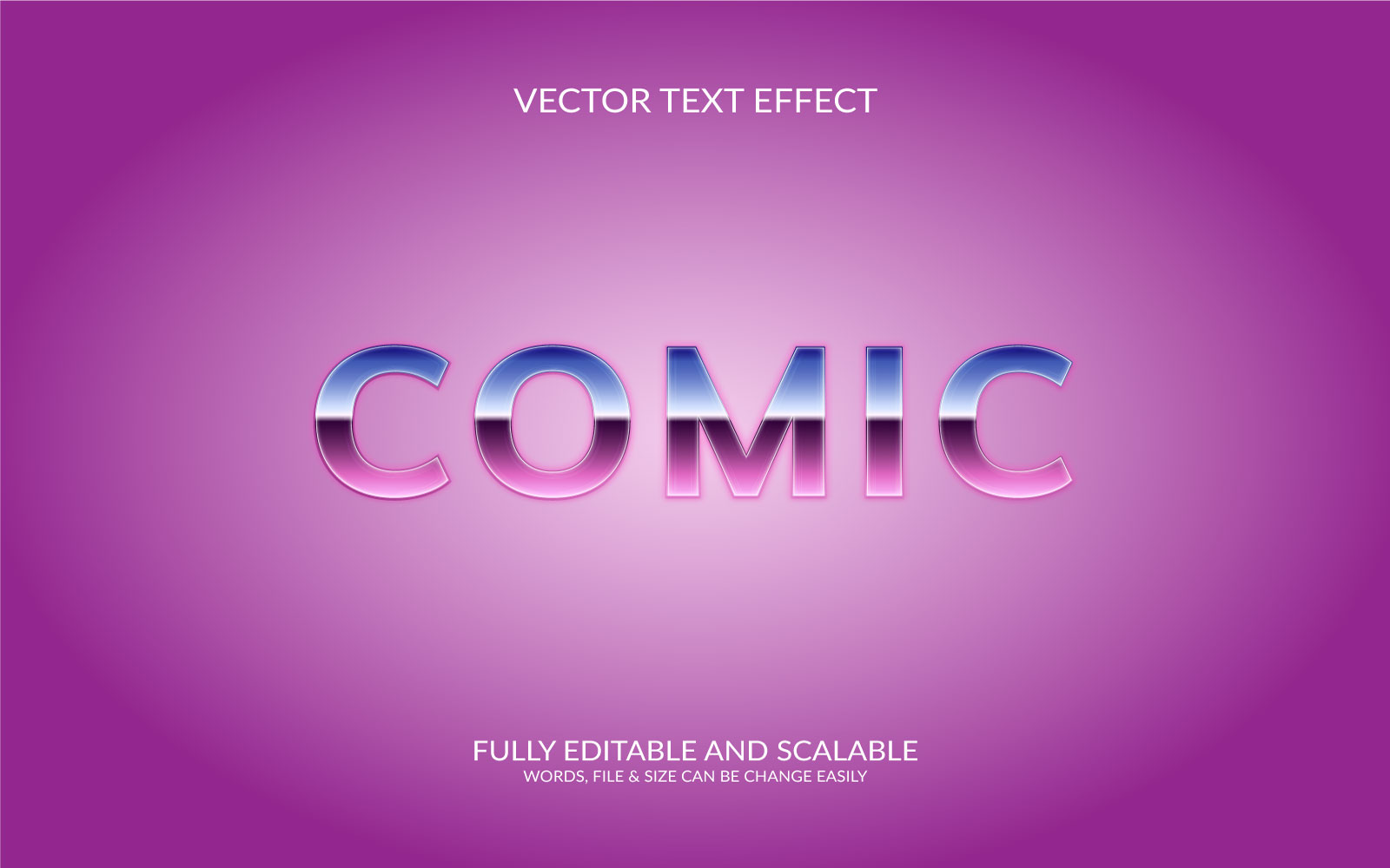 Comic fully editable eps 3d text effect template