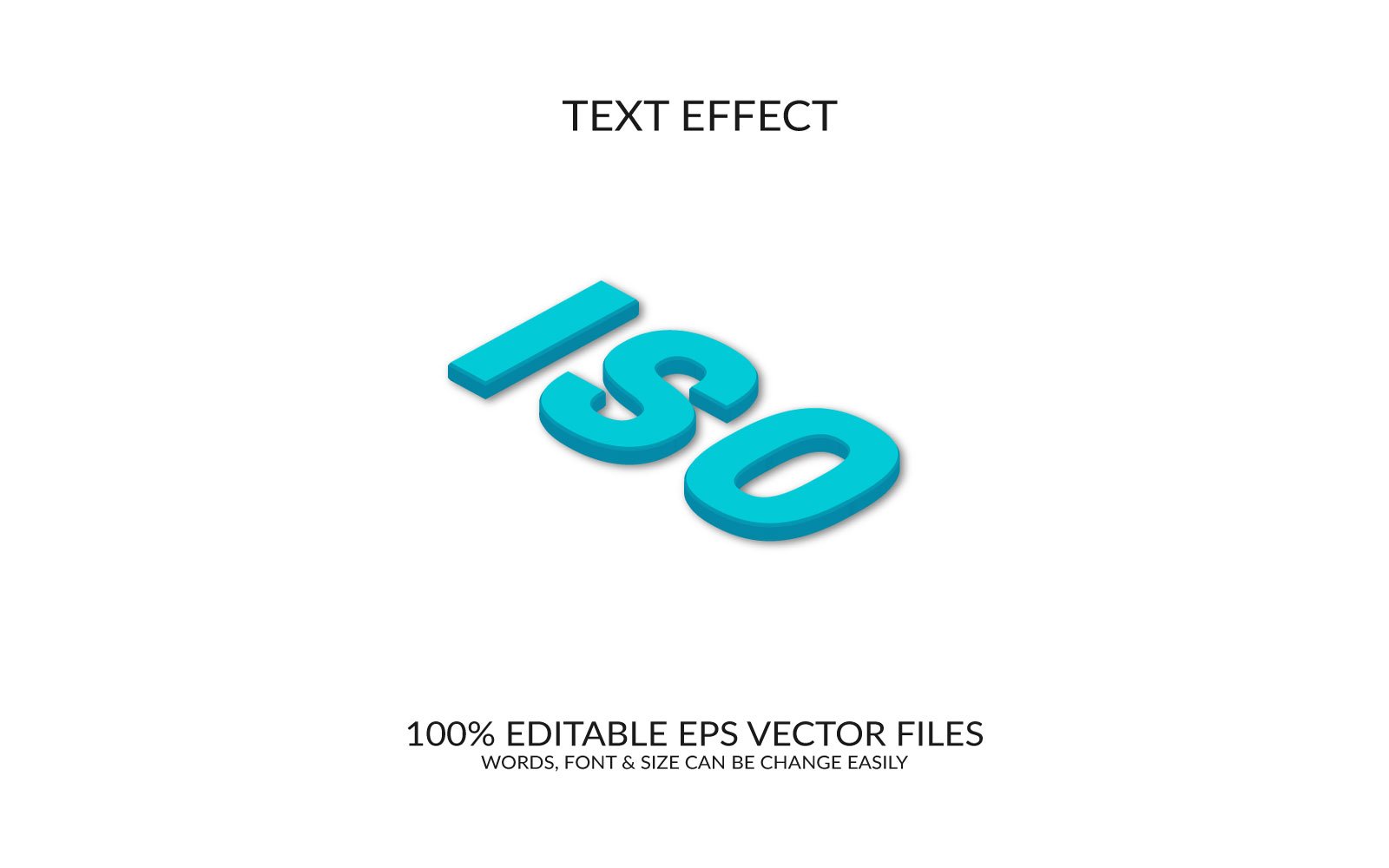 Iso 3d editable vector text effect design