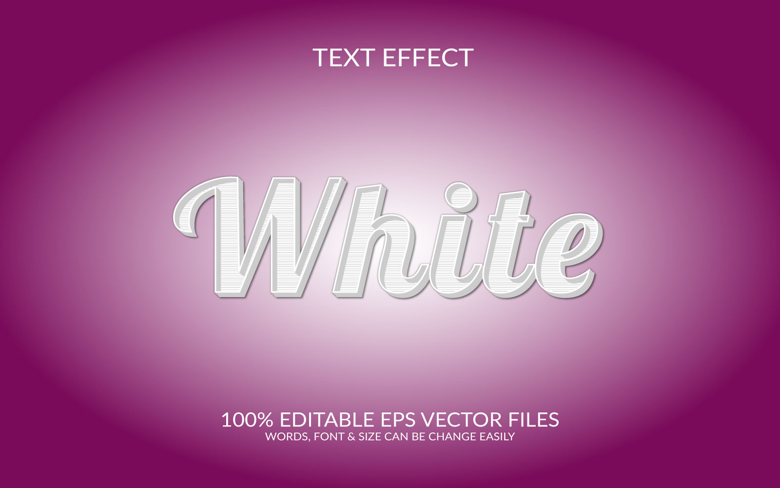 White  Fully Editable Vector Text Effect Illustration