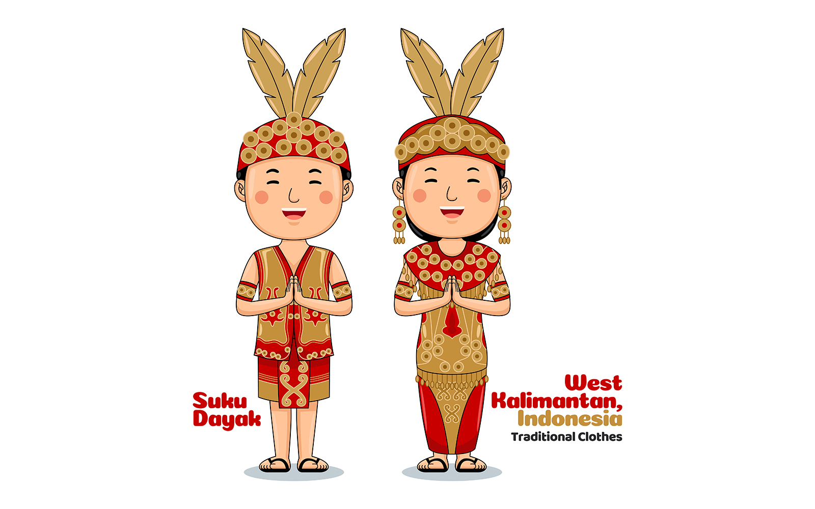 Couple wear Traditional Clothes greetings welcome to West Kalimantan