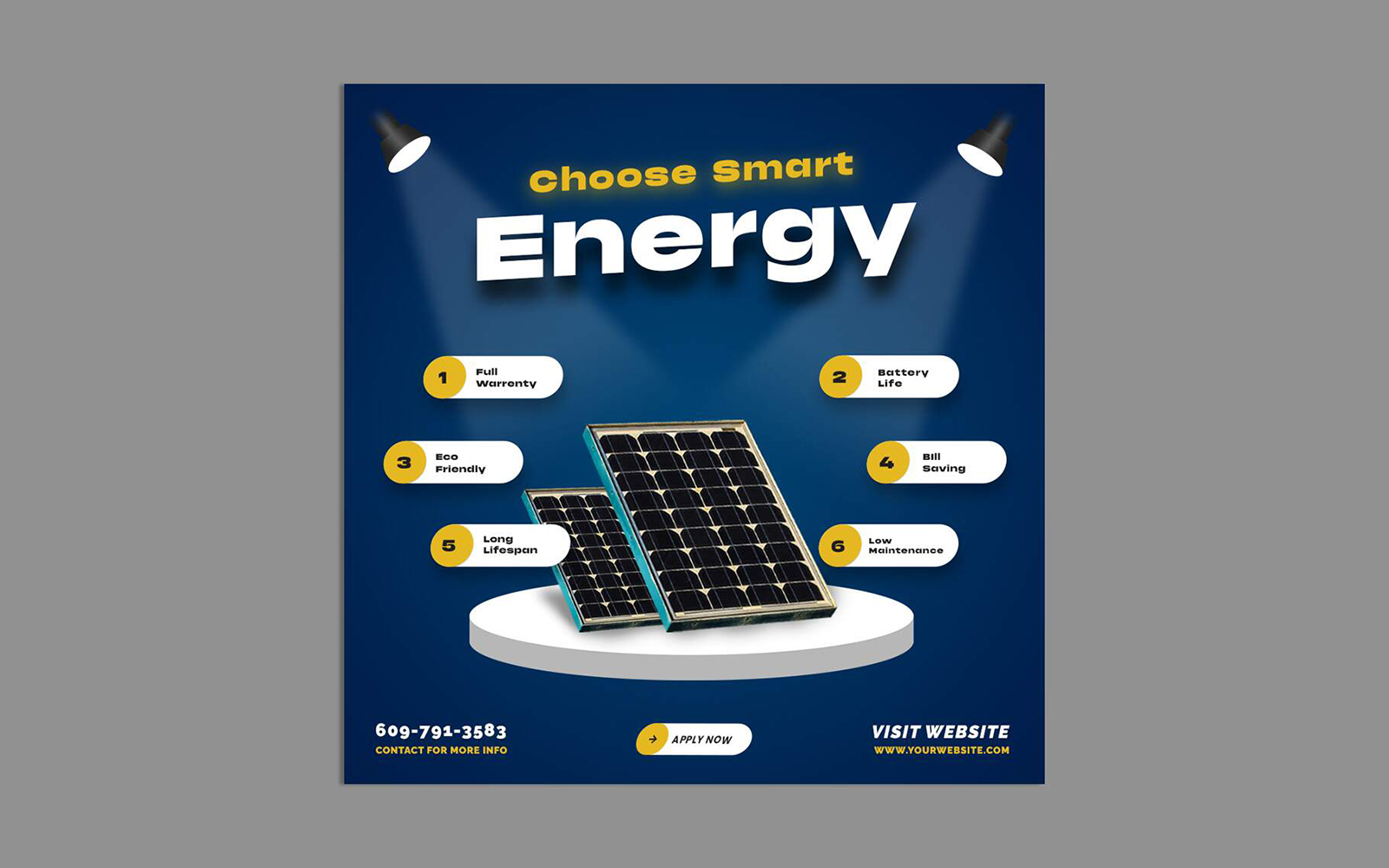 Solar Energy Promotion Social Media Post Template