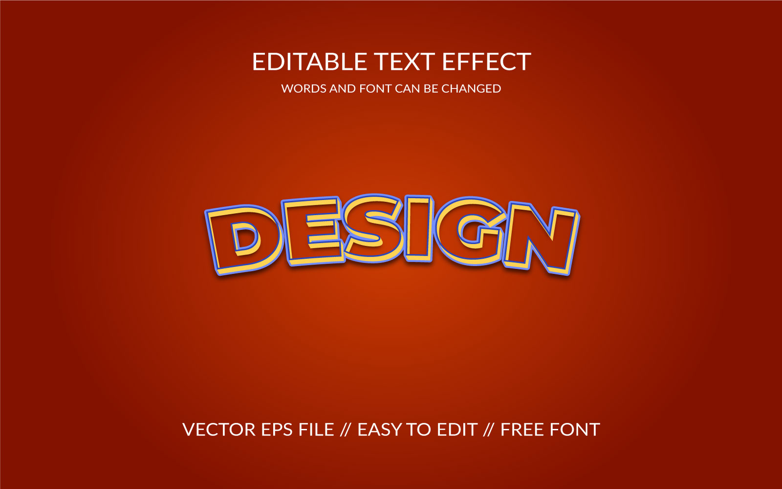 Design editable eps 3d text effect design illustration