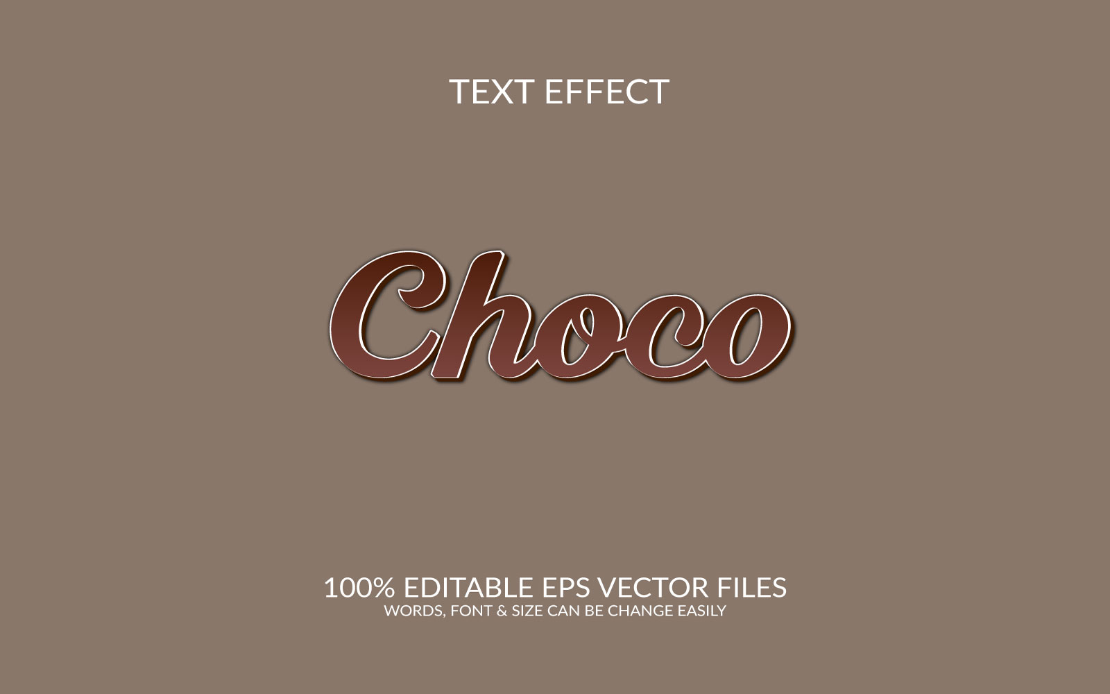 Choco 3D Editable Vector Eps Text Effect Design Template