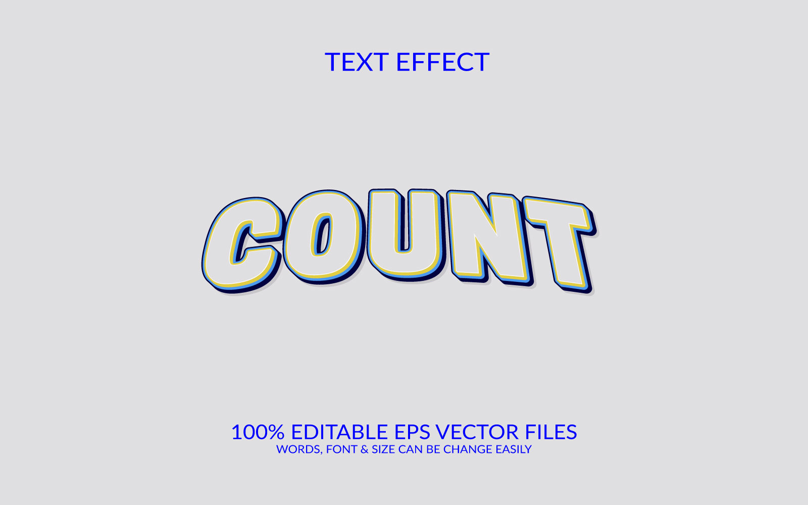 Count 3D Editable Vector Eps Text Effect Template