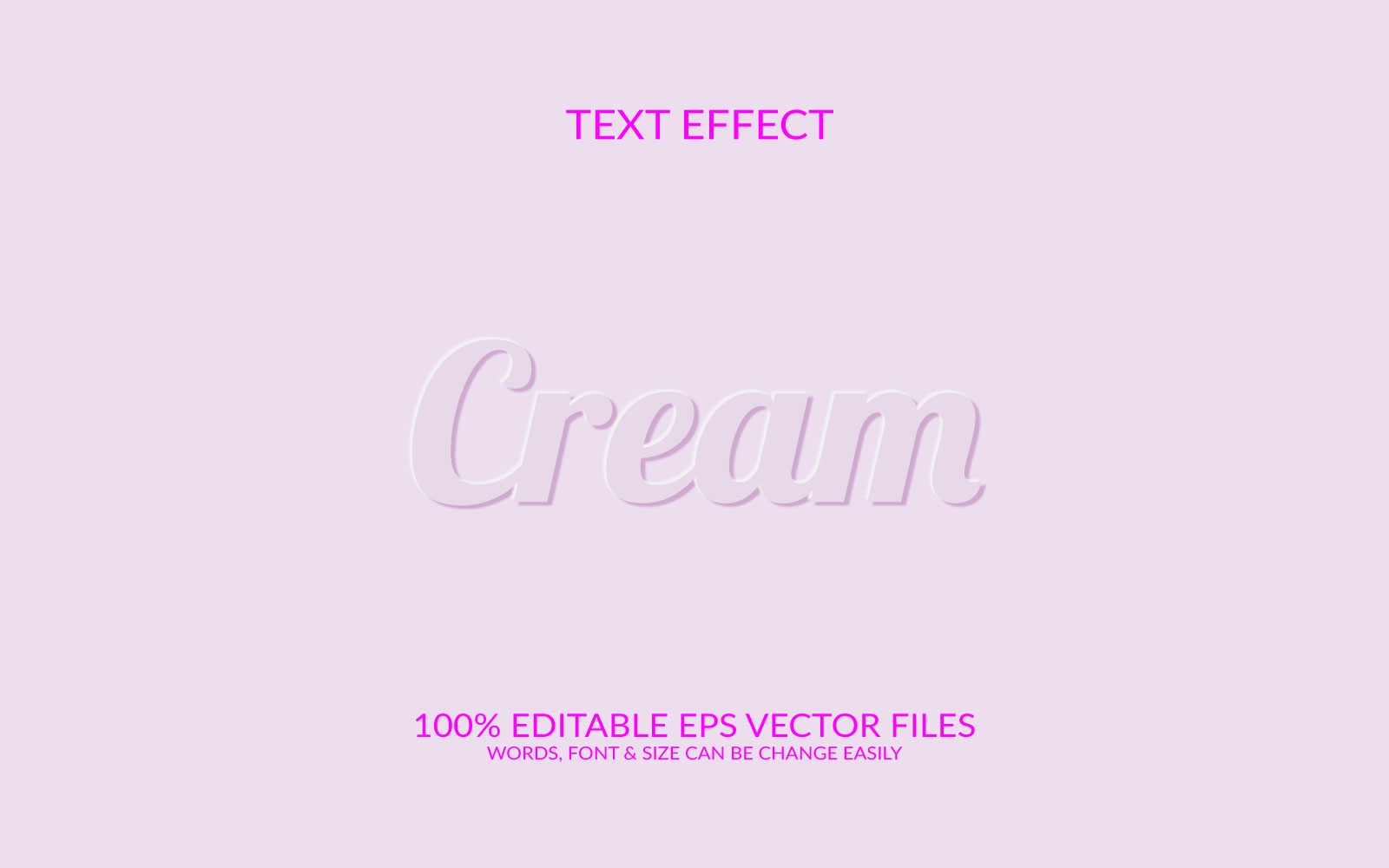 Cream 3D Editable Vector Eps Text Effect Template Design