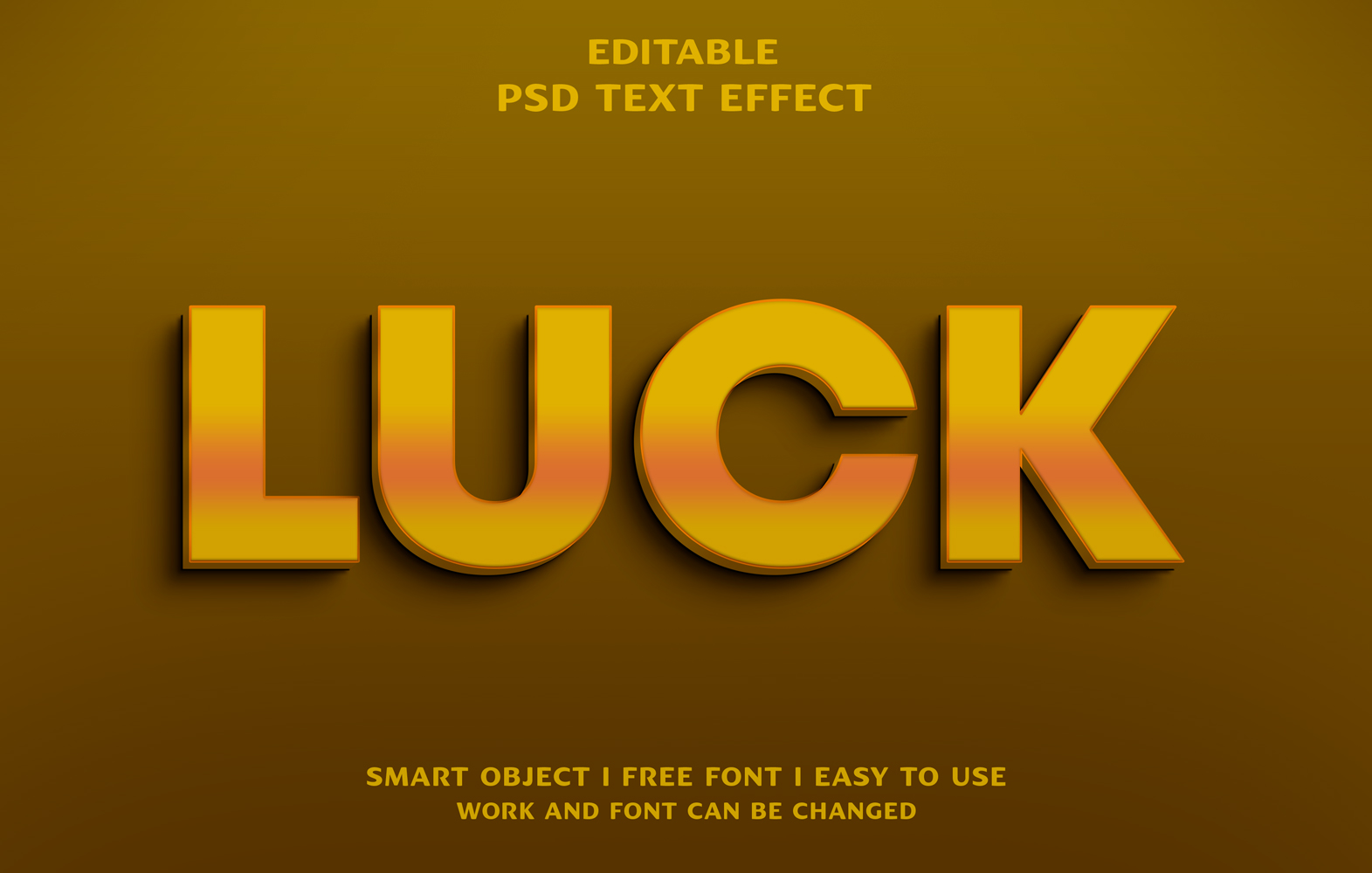 Luck 3d text effect design