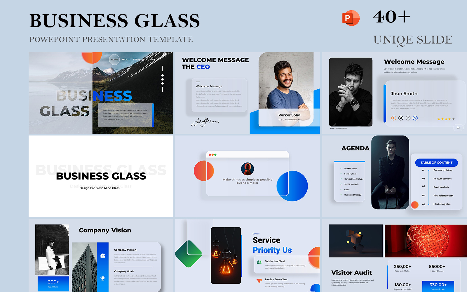 Business-Glass PowerPoint Template