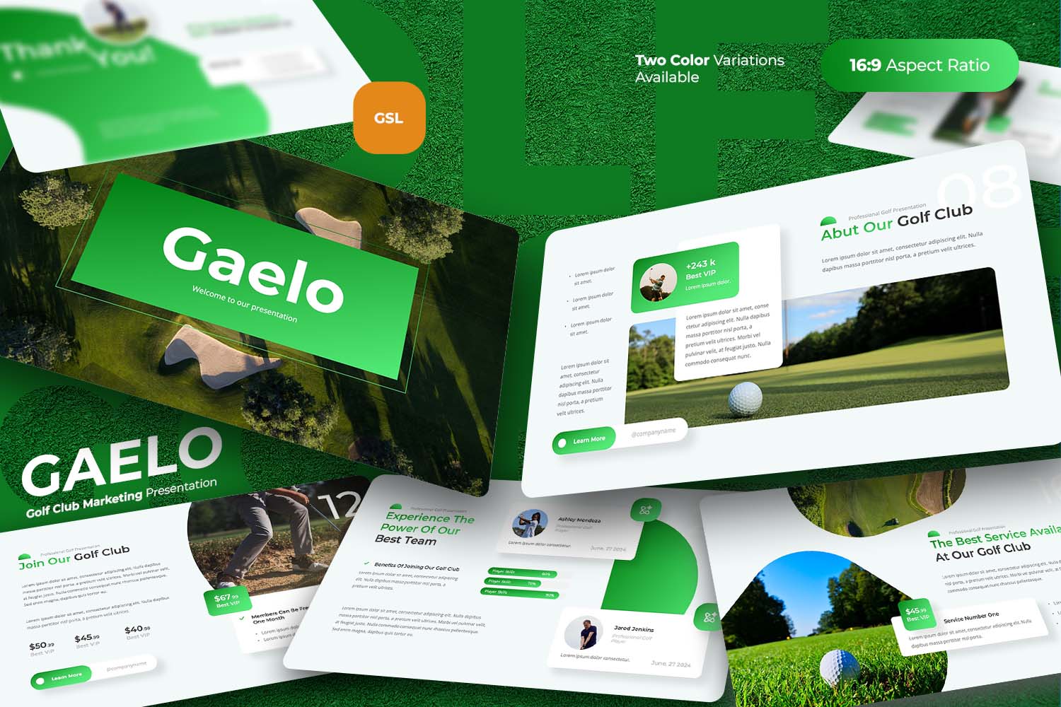 Gaelo - Golf Club Marketing Google Slides