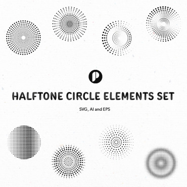 Circle Halftone Illustrations Templates 364406