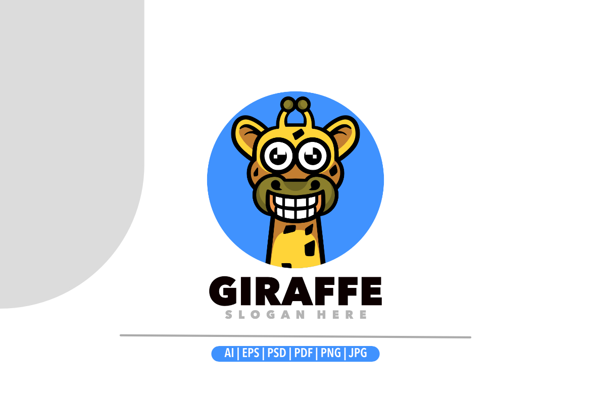 Giraffe mascot funny logo design