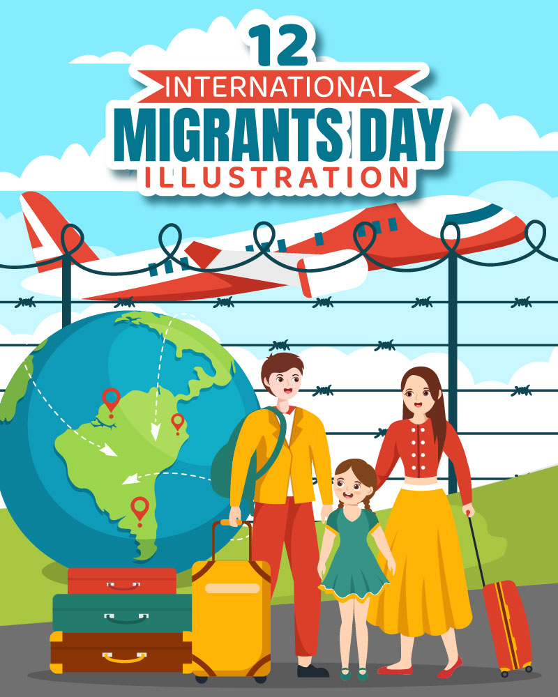 12 International Migrants Day Illustration