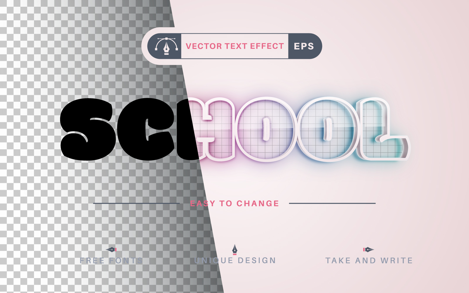 Stroke School - Editable Text Effect, Font Style