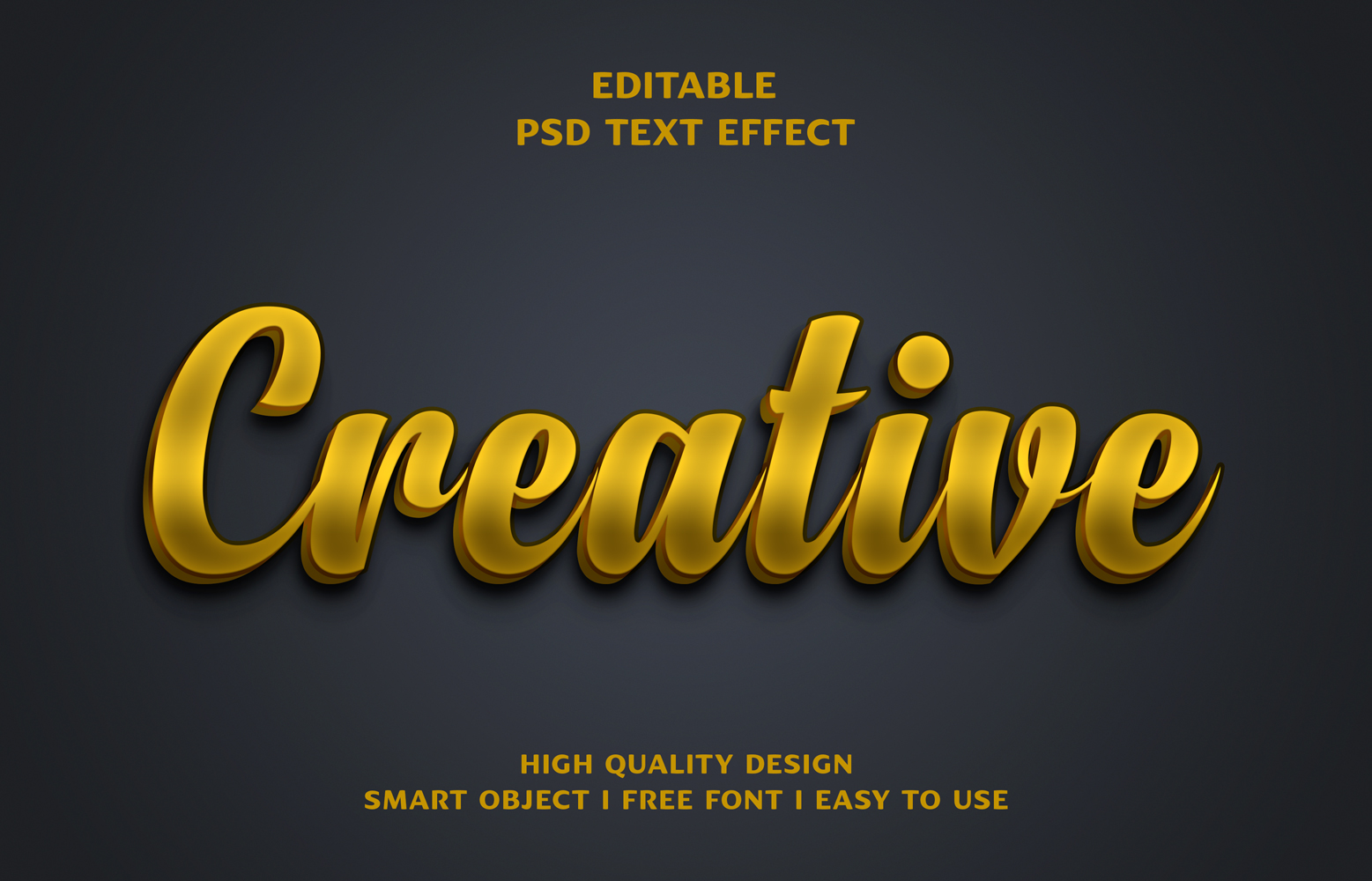 Creative 3d gold text effect design