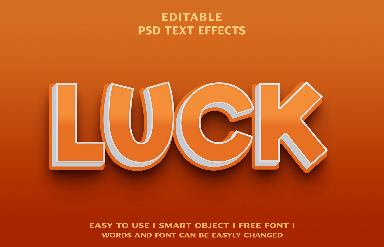 Luck  text effect design template