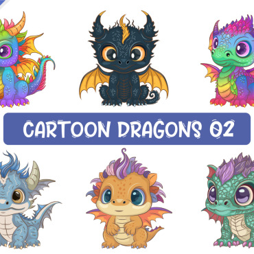 Cartoon Dragon Vectors Templates 364665