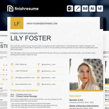 Manager Fitness Resume Templates 364739