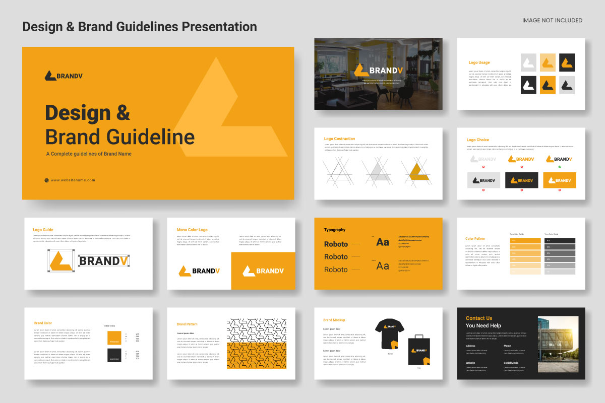 Brand Guidelines template or Brand identity presentation layout