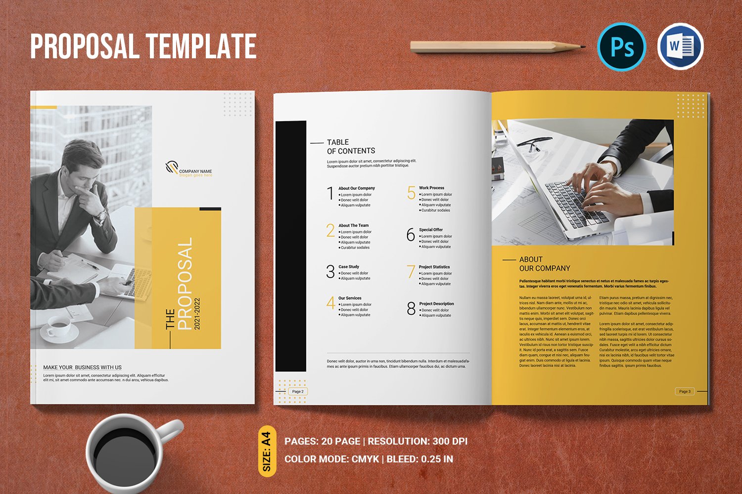 Business Proposal | Project Proposal . Word and Photoshop Template