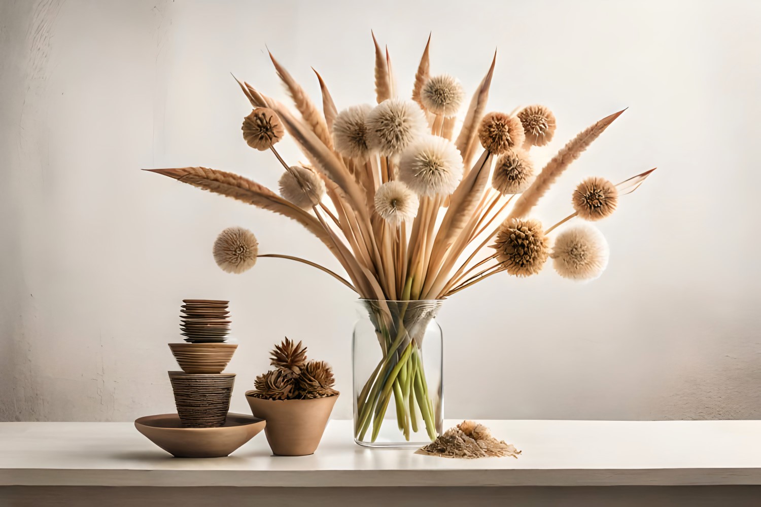 Dried Flowers Still Life White Flora 01