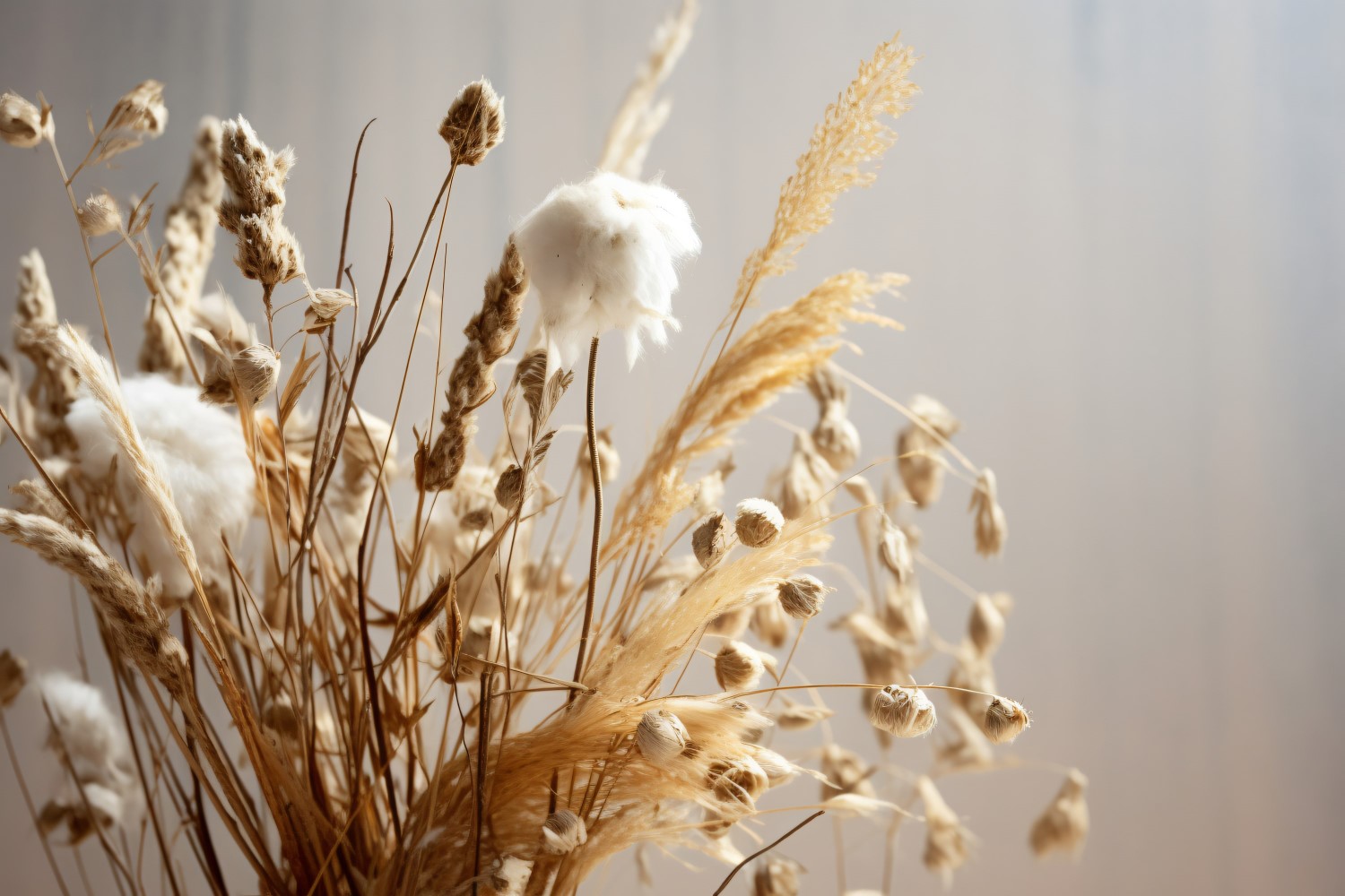 Dried Flowers Still Life White Flora 04