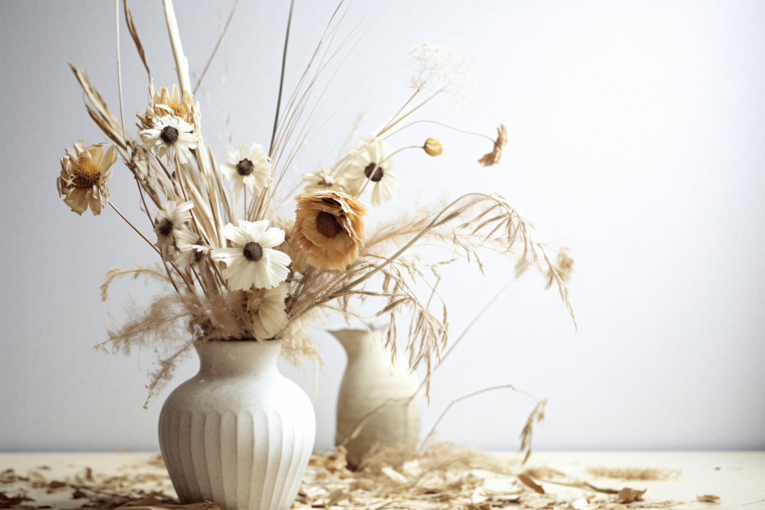 Dried Flowers Still Life White Flora 07