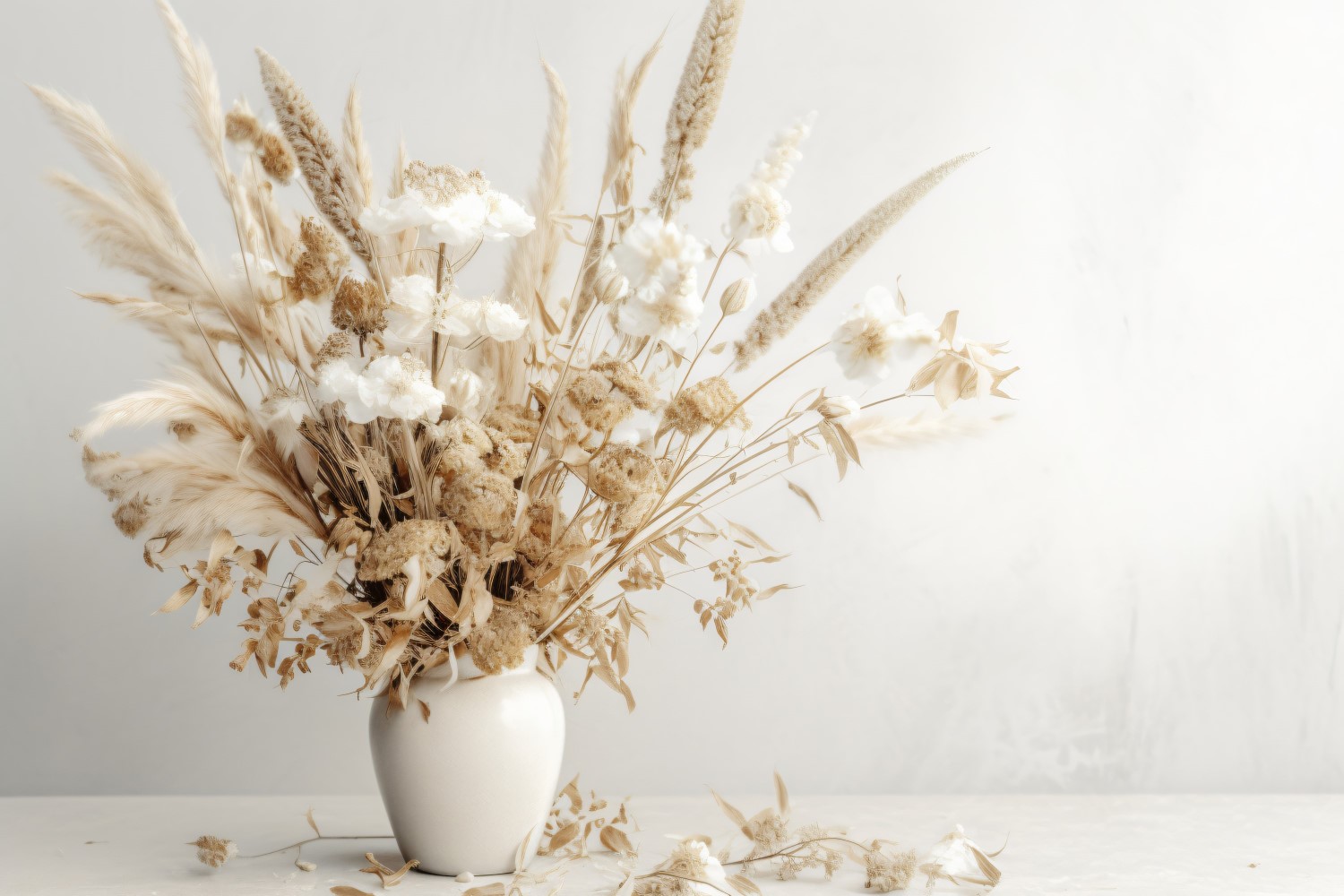 Dried Flowers Still Life White Flora 13