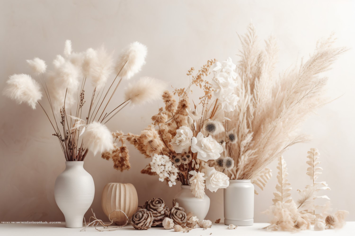 Dried Flowers Still Life White Flora 15