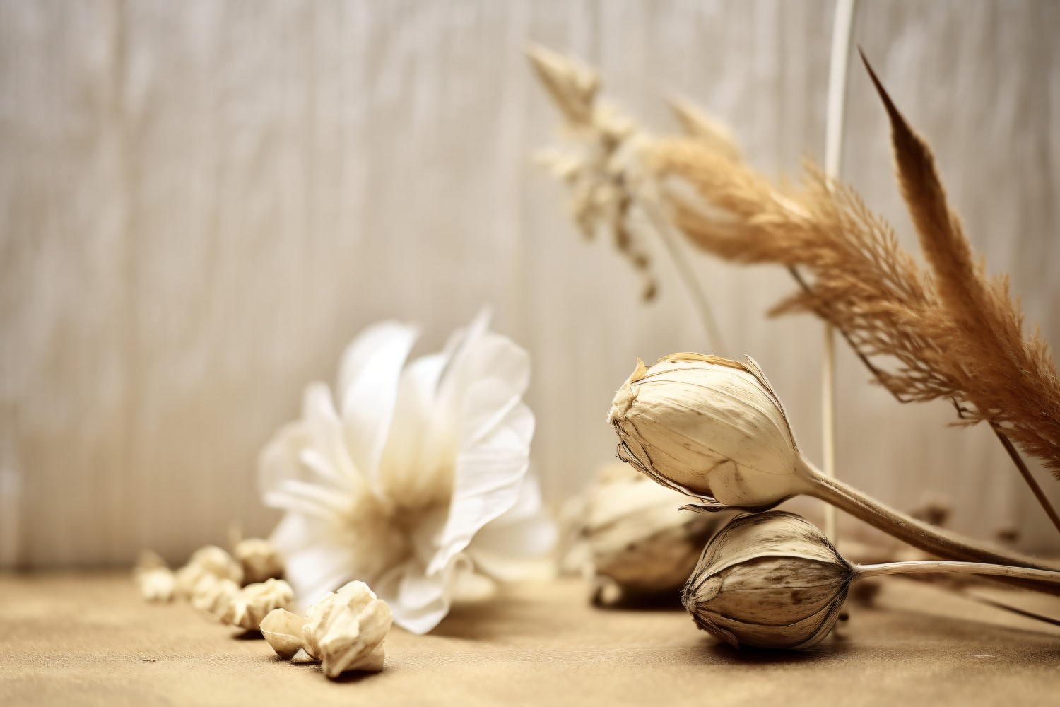 Dried Flowers Still Life White Flora 17