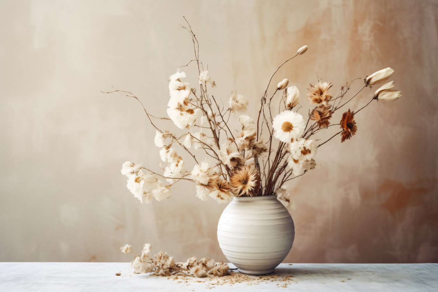 Dried Flowers Still Life White Flora 18