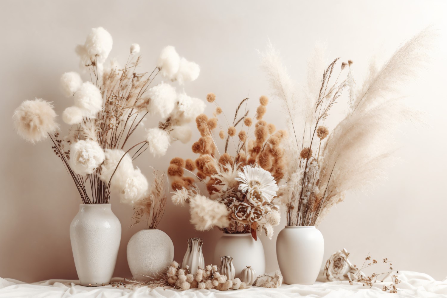 Dried Flowers Still Life White Flora 19