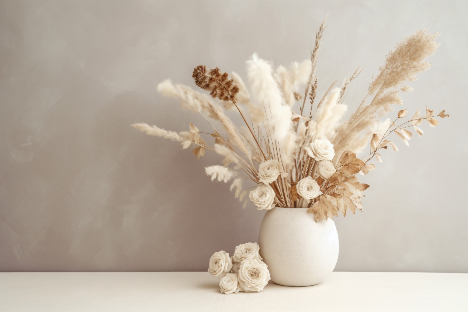 Dried Flowers Still Life White Flora 22