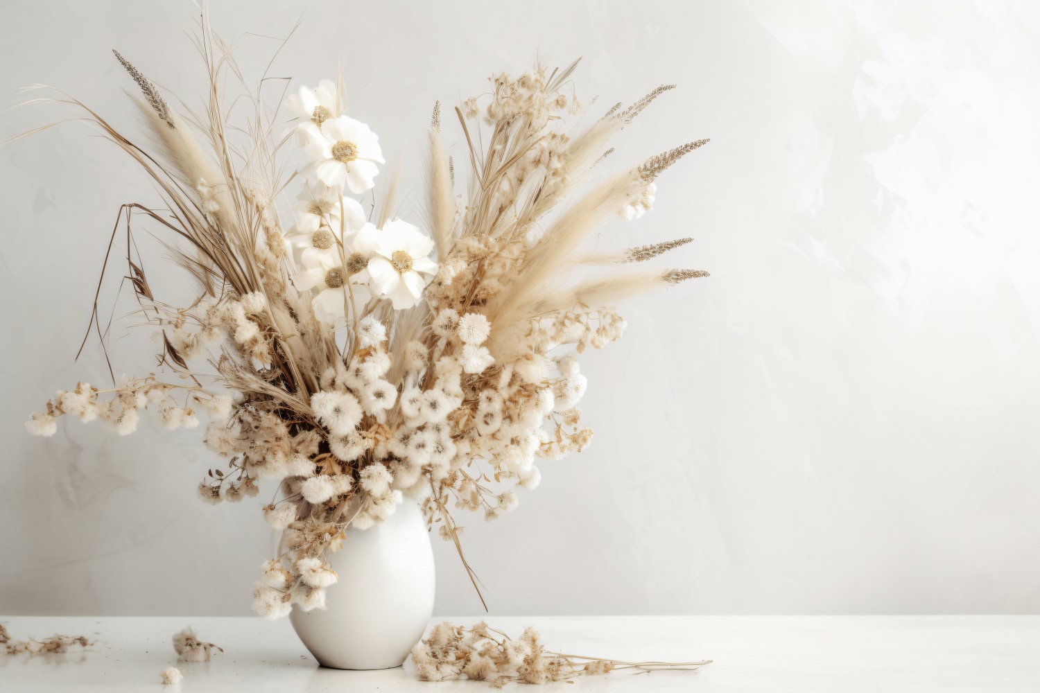 Dried Flowers Still Life White Flora 23