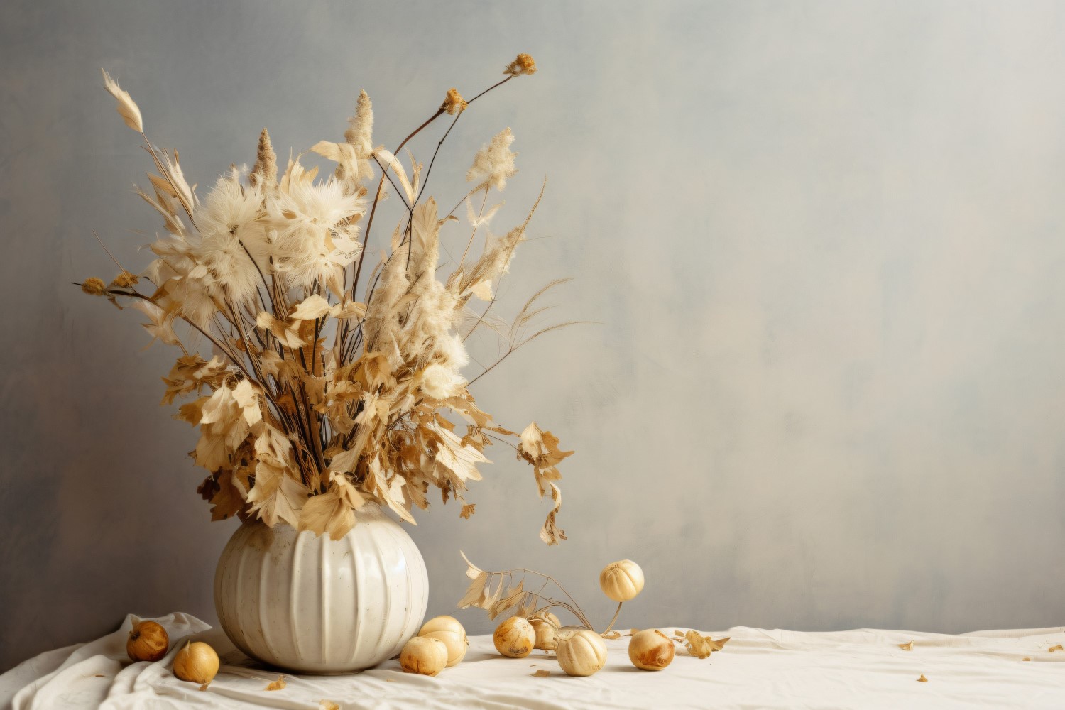 Dried Flowers Still Life White Flora 24