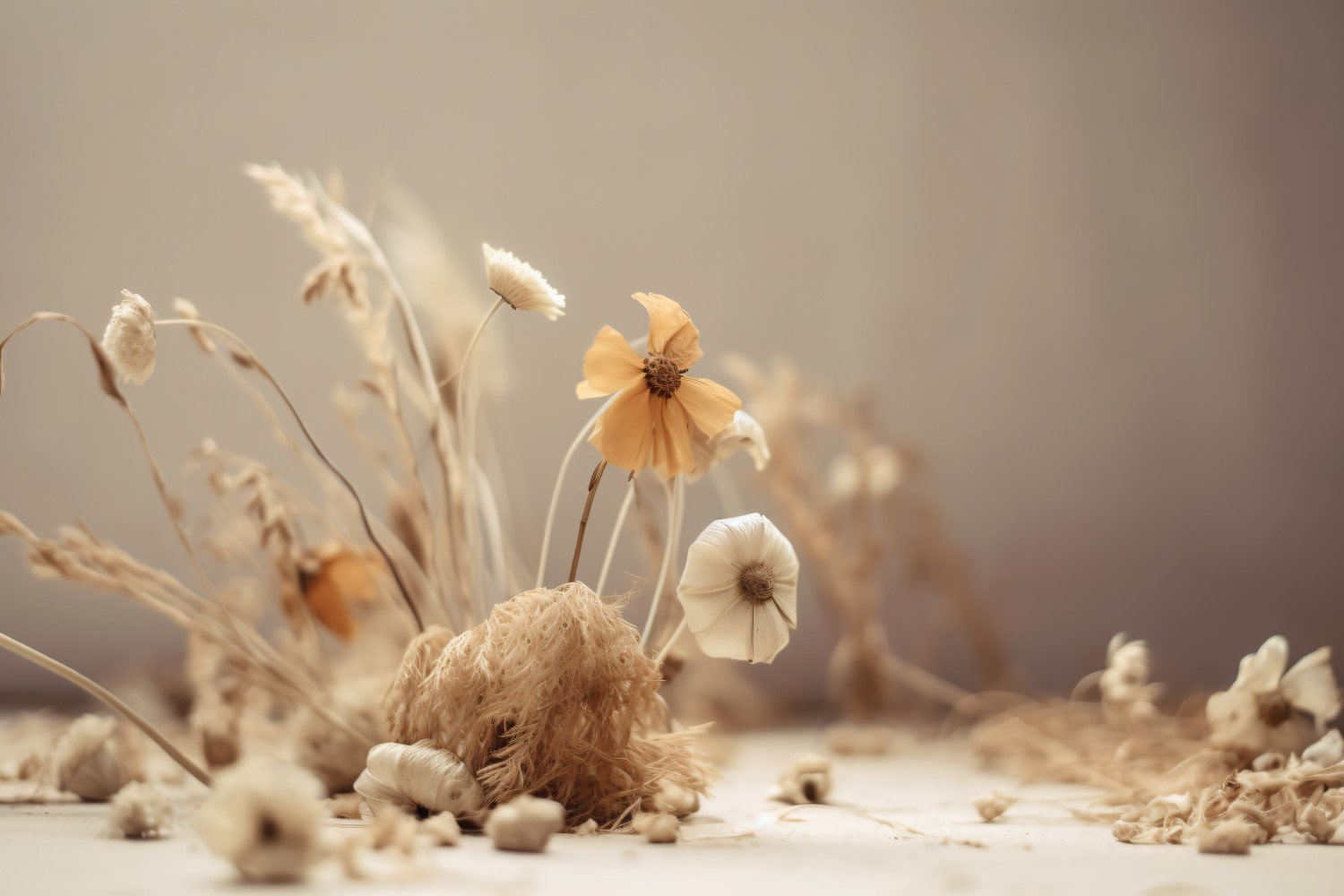 Dried Flowers Still Life White Flora 28