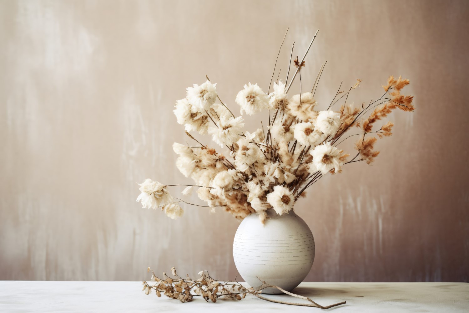 Dried Flowers Still Life White Flora 29