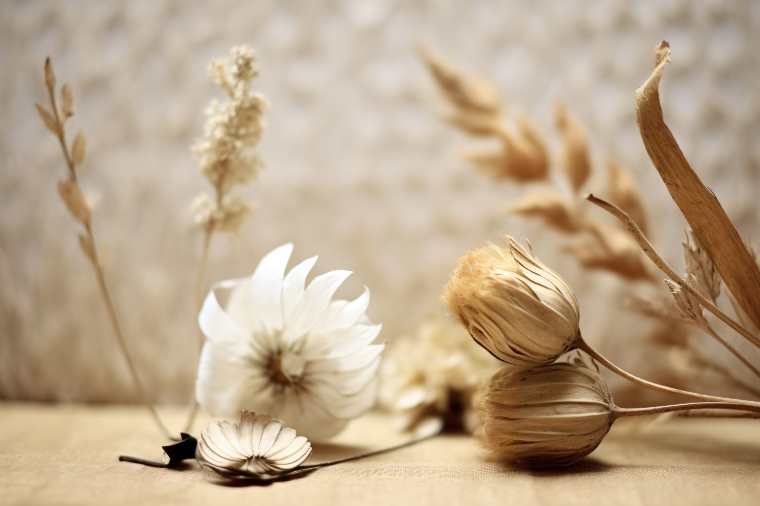 Dried Flowers Still Life White Flora 34