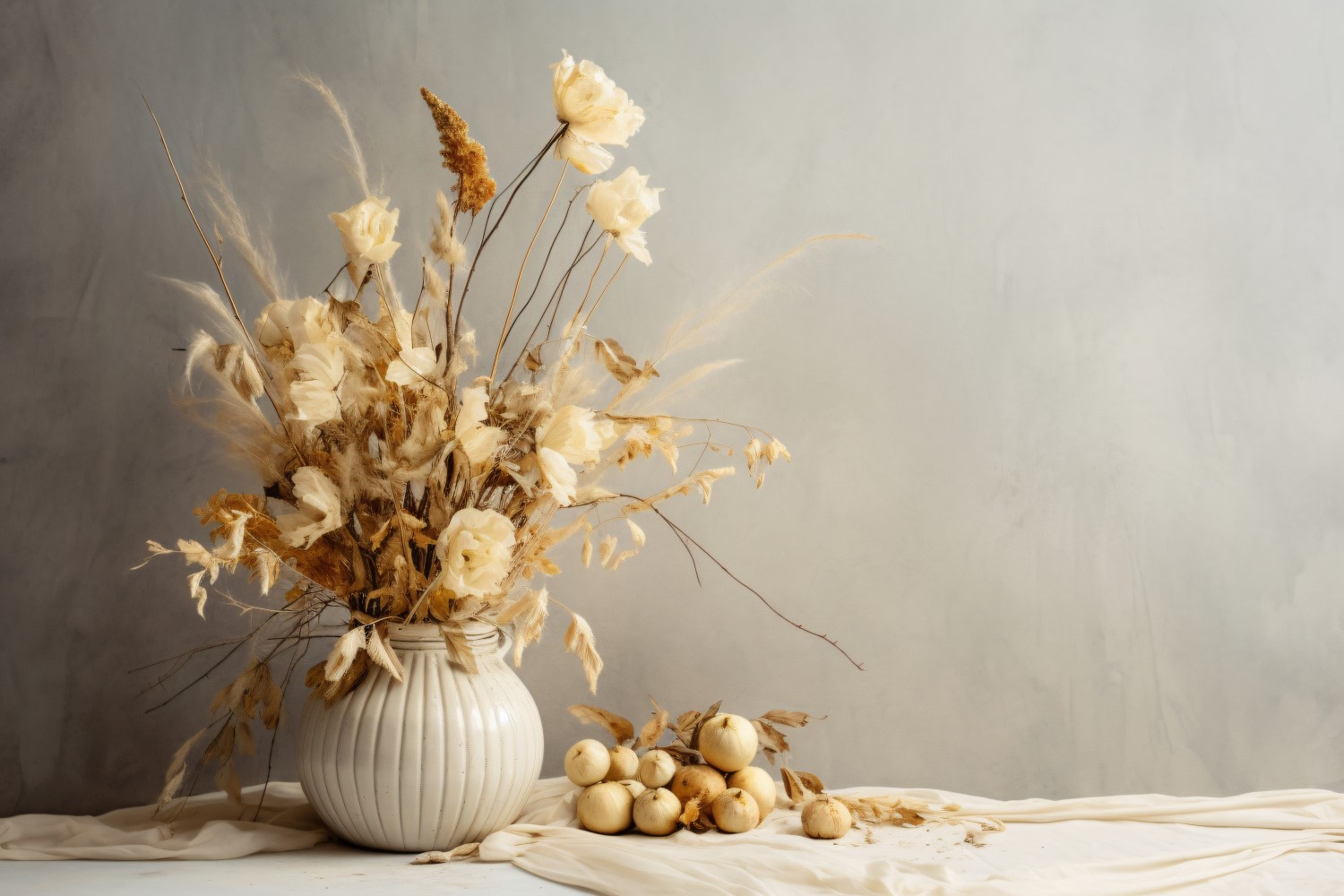 Dried Flowers Still Life White Flora 41