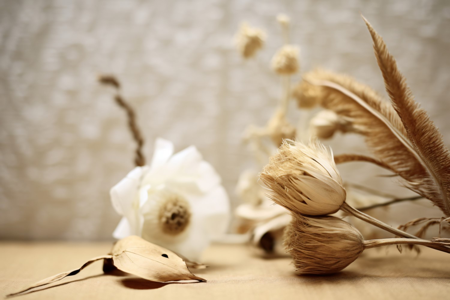 Dried Flowers Still Life White Flora 42