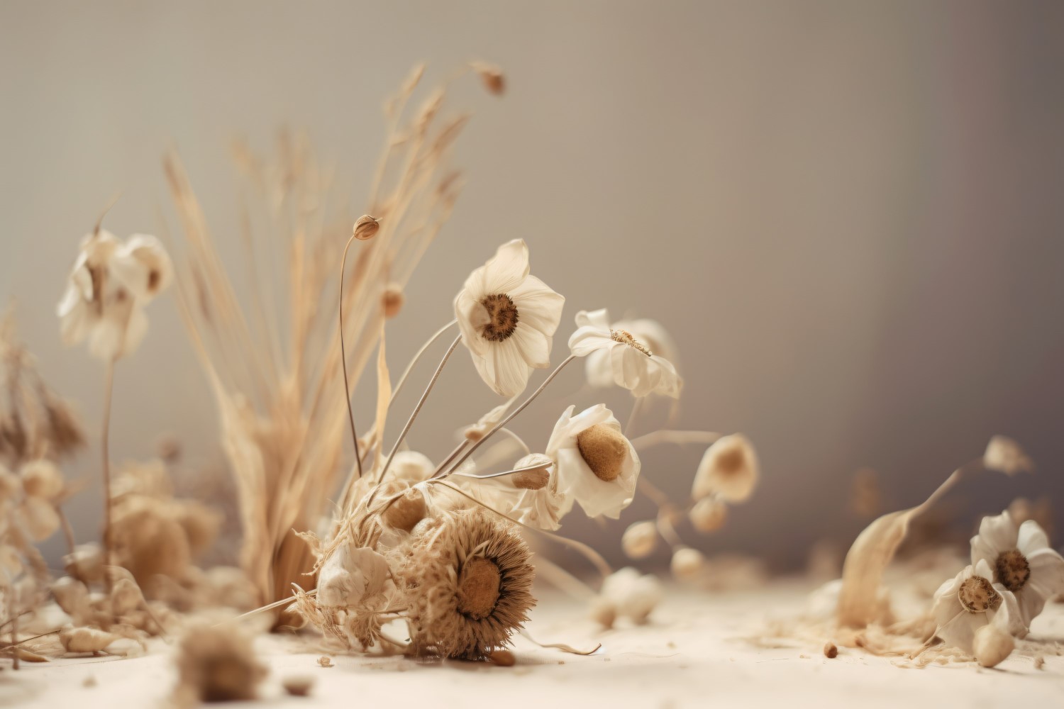 Dried Flowers Still Life White Flora 51