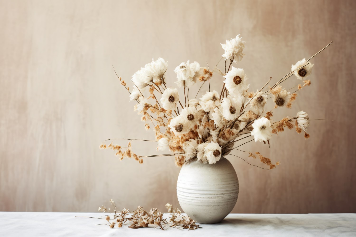 Dried Flowers Still Life White Flora 52