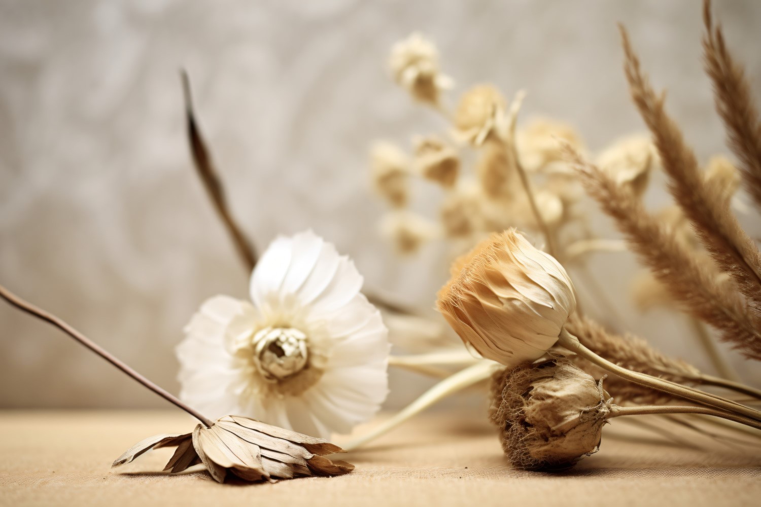 Dried Flowers Still Life White Flora 53