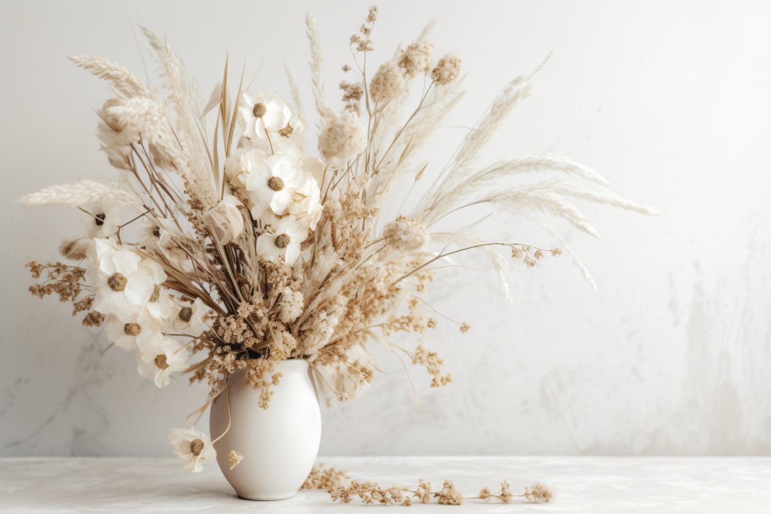 Dried Flowers Still Life White Flora 56