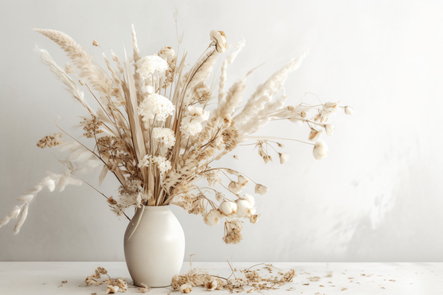 Dried Flowers Still Life White Flora 61