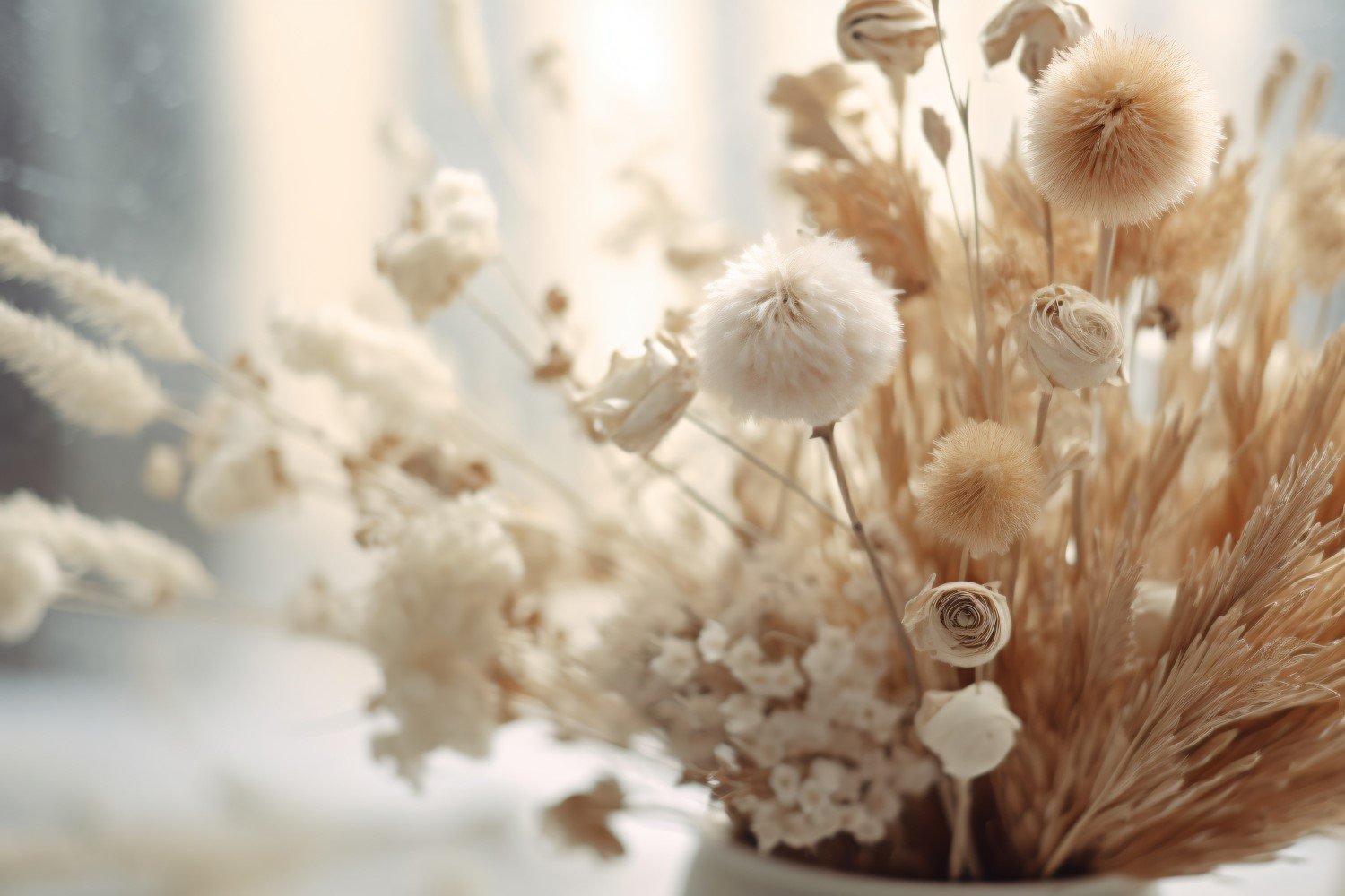 Dried Flowers Still Life White Flora 68