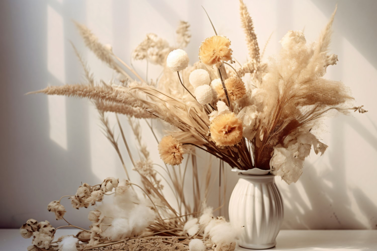 Dried Flowers Still Life White Flora 70
