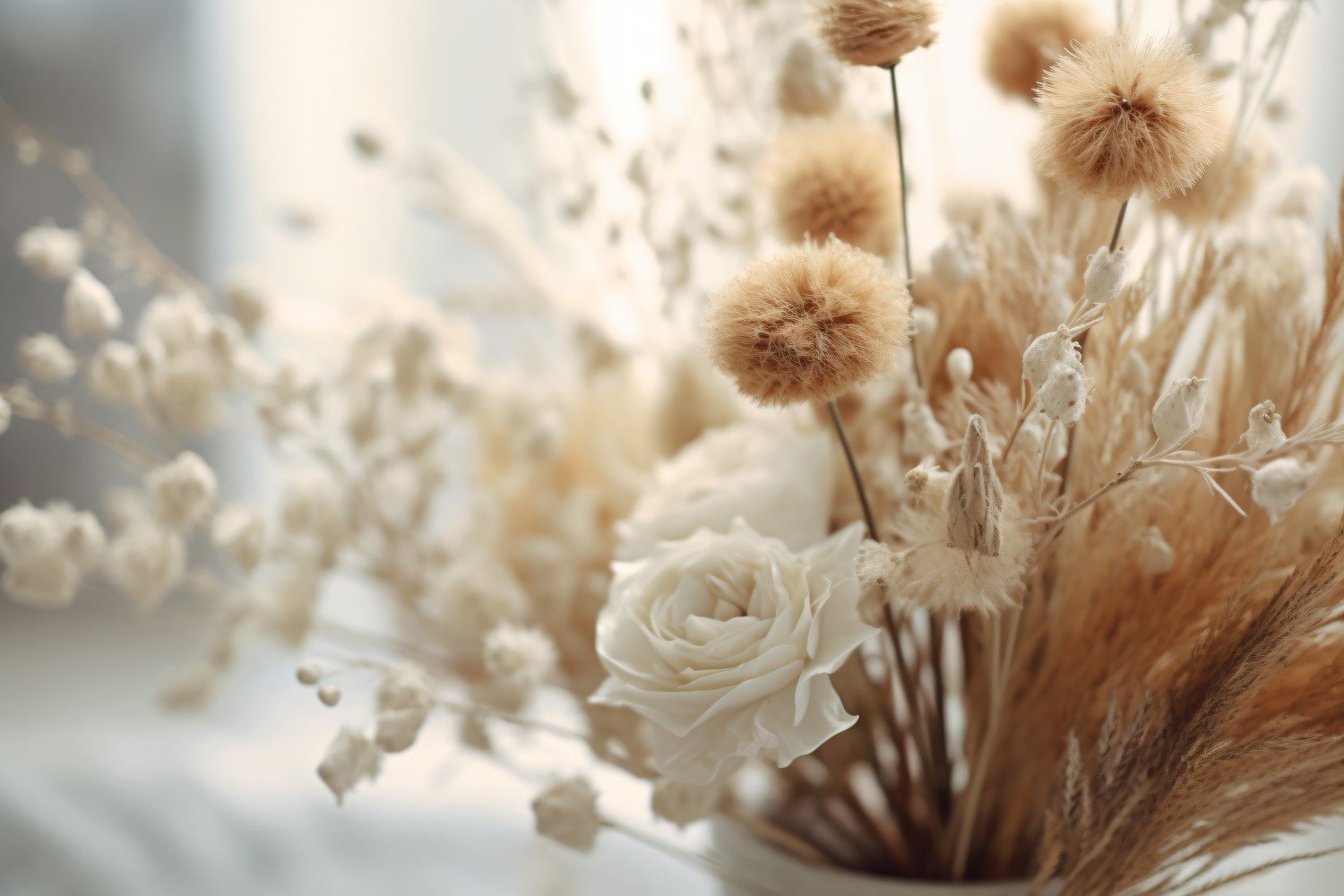 Dried Flowers Still Life White Flora 75